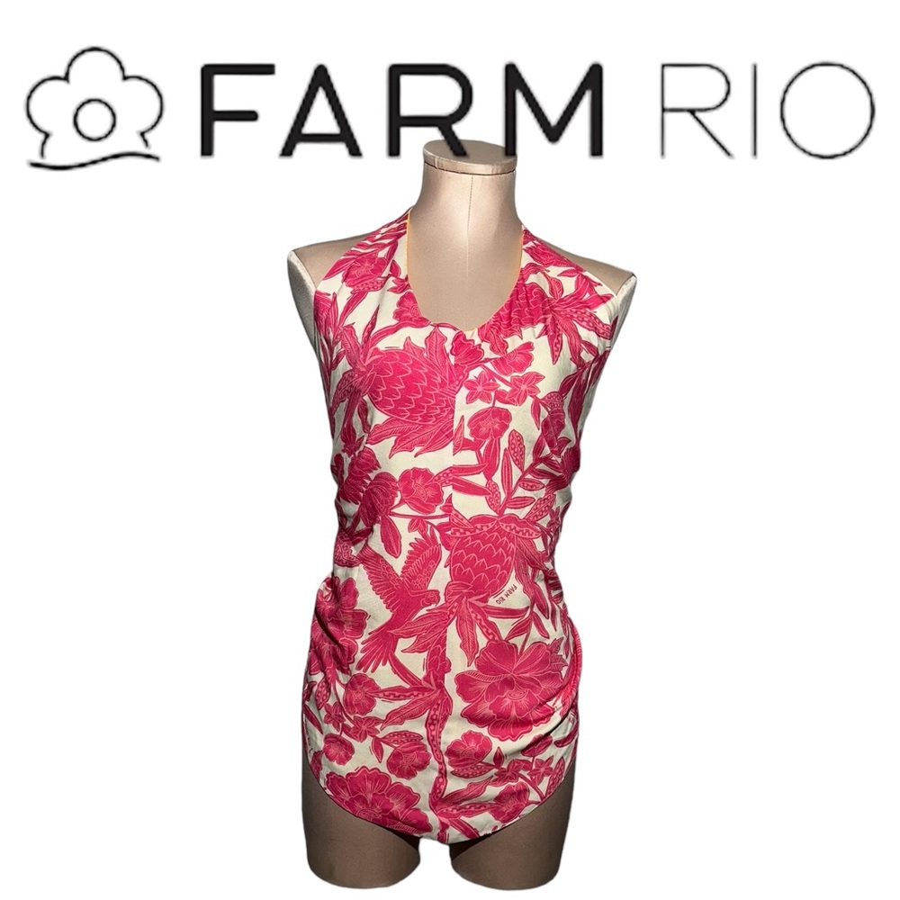 Farm Rio halter top in size Medium. Ties in back. EUC